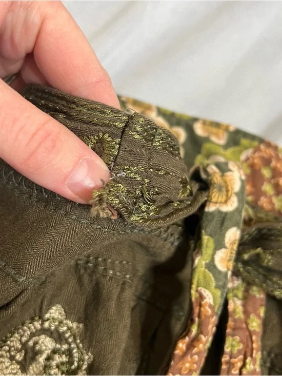 Miss Me Y2K Low Rise Green Embroidered Boho Pants 32/34” Boho Skater Festival - Picture 11 of 16